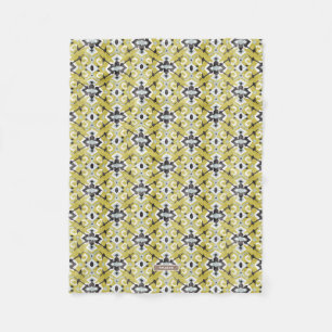 Cobertor De Velo Boho chique padrão tribal ikat cinza escuro e amar