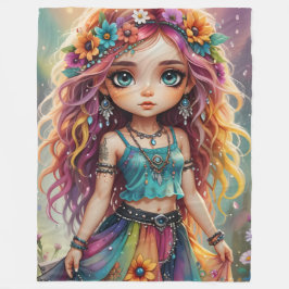 Cobertor De Velo Boho Dollz Fleece Blanket