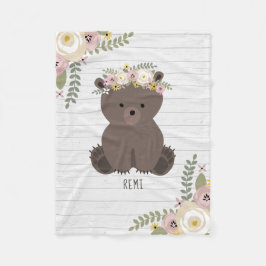 Cobertor De Velo Boho Dusty Bear Cinza Madeira Personalizada