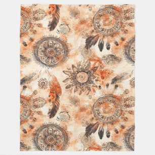 Cobertor De Velo Boho Feather Mandala