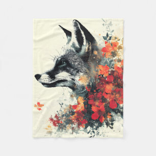 Cobertor De Velo Boho Floral Fox Willife Nature