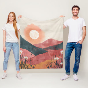 Cobertor De Velo Boho Floral Mountain Sunset - Natureza Rústica