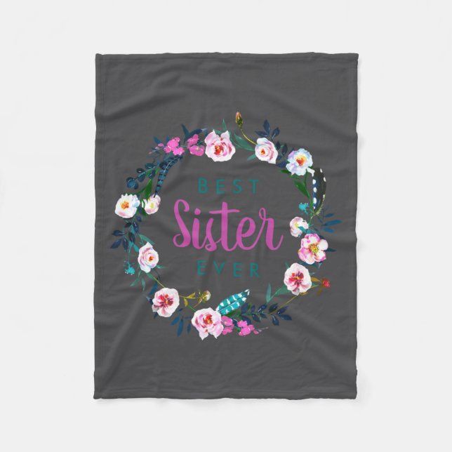 Cobertor De Velo Boho Floral Wreath Sister Ever  (Frente)