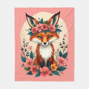 Cobertor De Velo Boho Fox com Floresta Floral