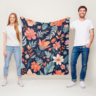Cobertor De Velo Boho Garden Whimsy - Tropical Floral Fleece Blanke
