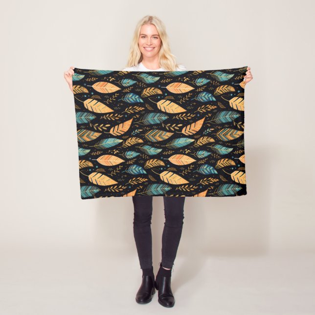 Cobertor De Velo Boho Leaves Teal (In Situ)