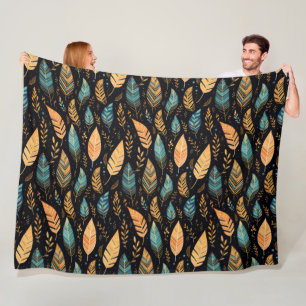 Cobertor De Velo Boho Leaves Teal