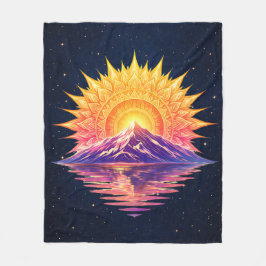 Cobertor De Velo Boho Mandala Mountain Sunset | Cosmic Night Sky