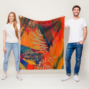 Cobertor De Velo Boho Modern Abstrato Trabalho de arte