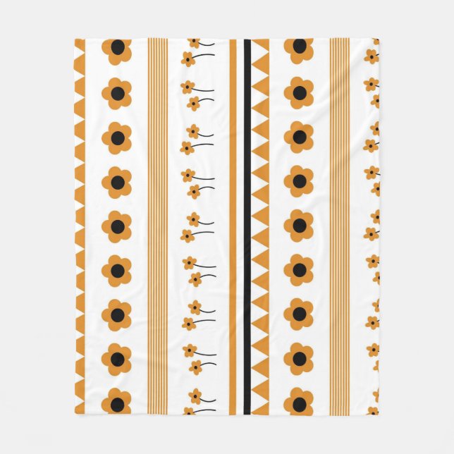 Cobertor De Velo Boho Orange Tropical Floral Botânica Summer (Frente)