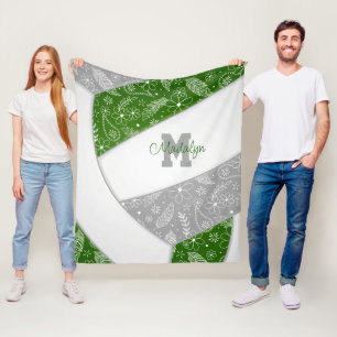 Cobertor De Velo Boho penas padrão voleibol de cinza verde