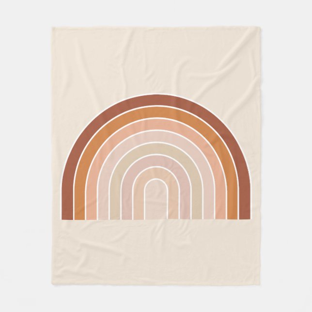 Cobertor De Velo Boho Rainbow Beige Terracotta (Frente)