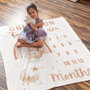 Cobertor De Velo Boho Rainbow Cute Baby Photo Stroller Personalizad