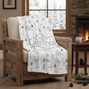 Cobertor De Velo Boho Twigs & Pinecone, ID de Natal 986