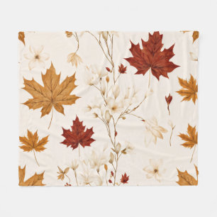Cobertor De Velo Boho Vintage Maple Deixa Padrão Floral De Inverno