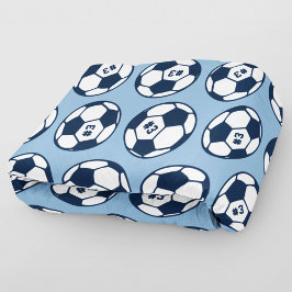 Cobertor De Velo Bola de Futebol Azul Claro Número Padrão