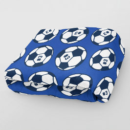Cobertor De Velo Bola de Futebol com Número no Estilo Azul Real