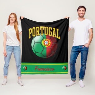 Cobertor De Velo Bola de Futebol de Bandeira Portuguesa Nome