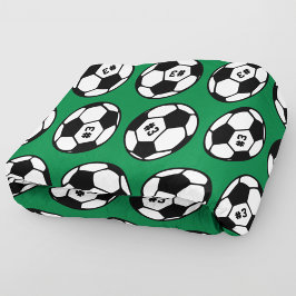 Cobertor De Velo Bola de Futebol Preta Verde com Número em Padrão