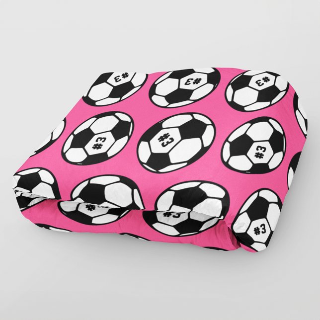 Cobertor De Velo Bola de Futebol Rosa com Número Padrão (Criador carregado)