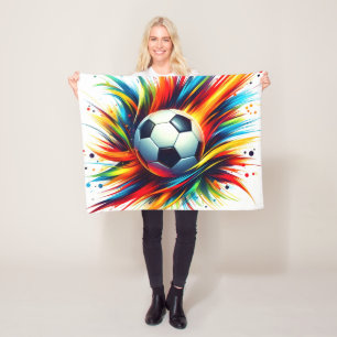 Cobertor De Velo Bola de Futebol Splash Futurista Futebol Abstrato