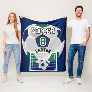 Cobertor De Velo Bola de futebol - Verde, Branco e Azul