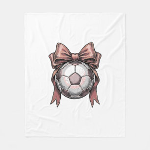Cobertor De Velo Bola de Futebol Vintage com Laço Rosa