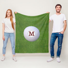 Cobertor De Velo Bola de Golfe Monograma Golfista Relvado