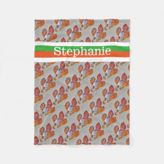 Cobertor De Velo Bola de golfe Personalizada com o nome laranja e v