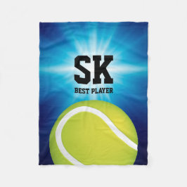 Cobertor De Velo Bola de tênis verde personalizada das iniciais |