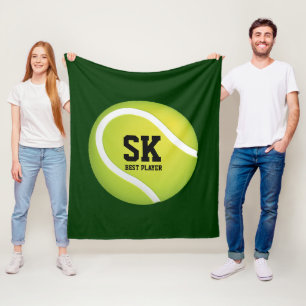 Cobertor De Velo Bola de tênis verde personalizada das iniciais