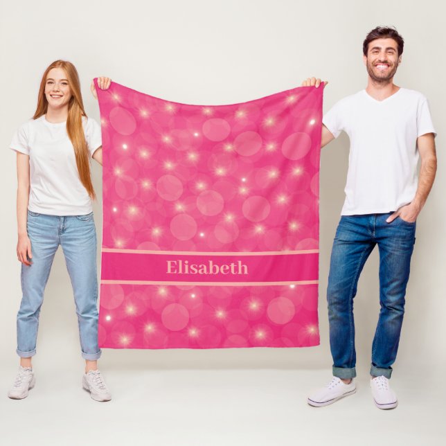 Cobertor De Velo bolas cor-de-rosa e estrelas personalizadas (In Situ)