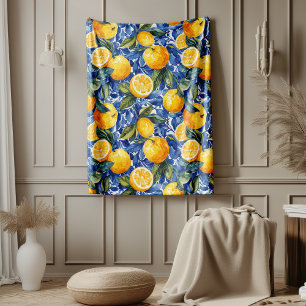 Cobertor De Velo Bold Blue Italiano Positano Lemon