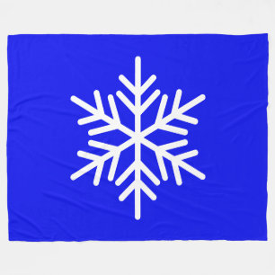 Cobertor De Velo Bold Festivo Branco Flor de Neve Alpina em Azul Re