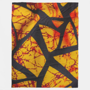 Cobertor De Velo Bold Geometric African Wax Print Fabric - Gold, Re
