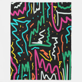 Cobertor De Velo Bold Neon Contrast Party Abstrato