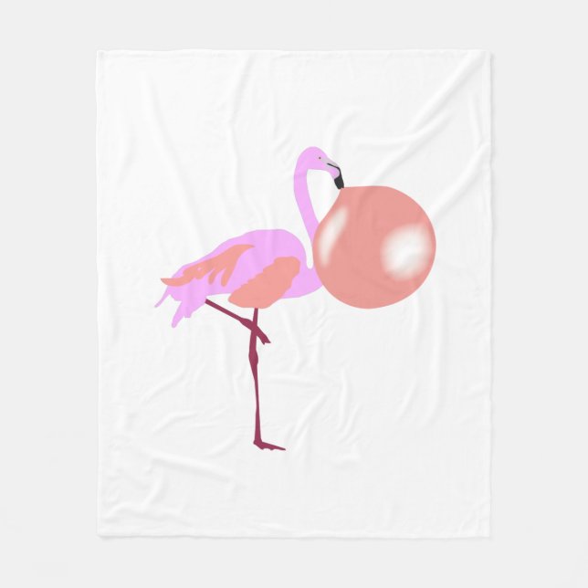 Cobertor De Velo Bolha Engraçada Goma Flamingo Soprando Bolha (Frente)