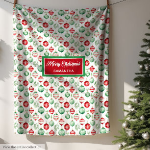 Cobertor De Velo Bolhas de Natal tradicionais vermelho e verde