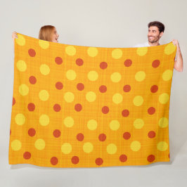COBERTOR DE VELO BOLINHAS AMARELAS VERMELHAS DE LARANJA