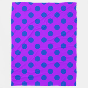 Cobertor De Velo bolinhas azuis em roxo
