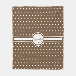 Cobertor De Velo Bolinhas brancas elegantes em Monograma castanho