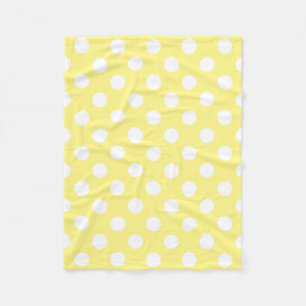 Cobertor De Velo Bolinhas brancas em amarelo-limão