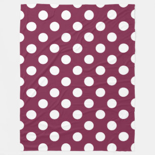 Cobertor De Velo Bolinhas brancas em burgundy