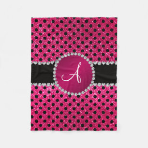 Cobertor De Velo Bolinhas brilhantes rosa cor-de-rosa monograma
