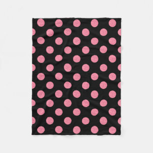 Cobertor De Velo Bolinhas cor-de-rosa de Swirly no fundo preto
