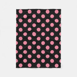 Cobertor De Velo Bolinhas cor-de-rosa suave sobre fundo preto