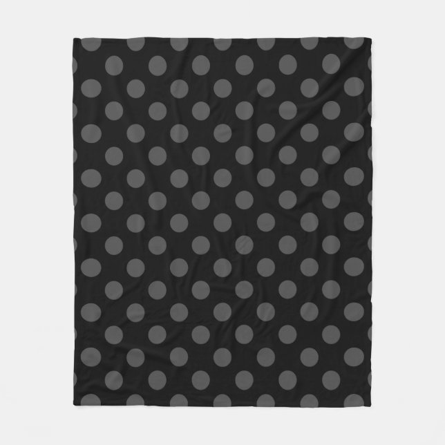 Cobertor De Velo bolinhas de cinza em preto (Frente)