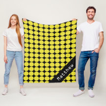 Bolinhas de nomes personalizados amarelo e preto