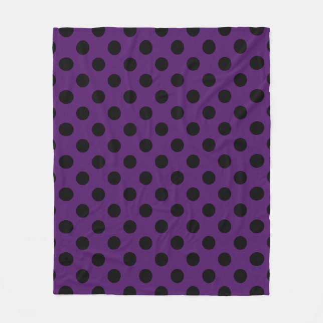 Cobertor De Velo Bolinhas pretas em roxo de ameixa (Frente)