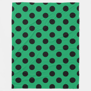 Cobertor De Velo Bolinhas pretas em verde fresco